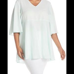 Melissa McCarthy hi-lo mint color blouse NWOT